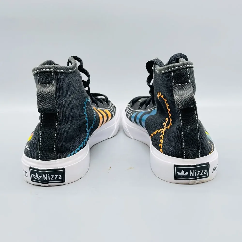 Adidas Nizza Shoes Mens 5 Simpsons Bart Moe Collection Black High Top Sneakers